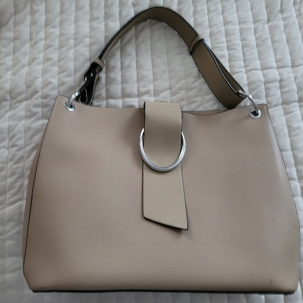 Tan purse with clutch pouch